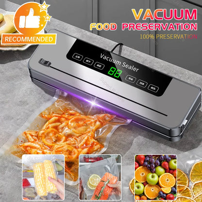 Electric Vacuum Sealer with Purple Light Sterilization – Ultimate Food Preservation Tool