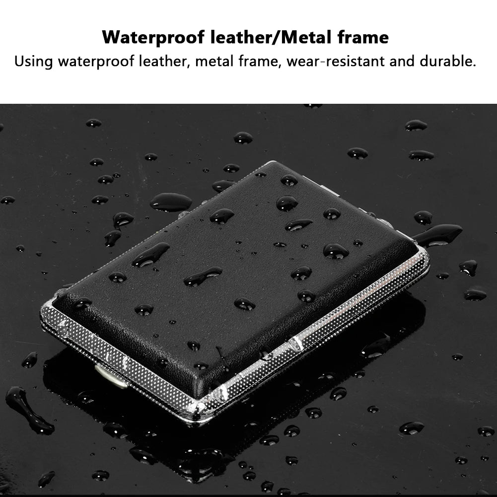 12PCS High-Quality Stainless Steel Cigarette Case with Fashion Leather Finish