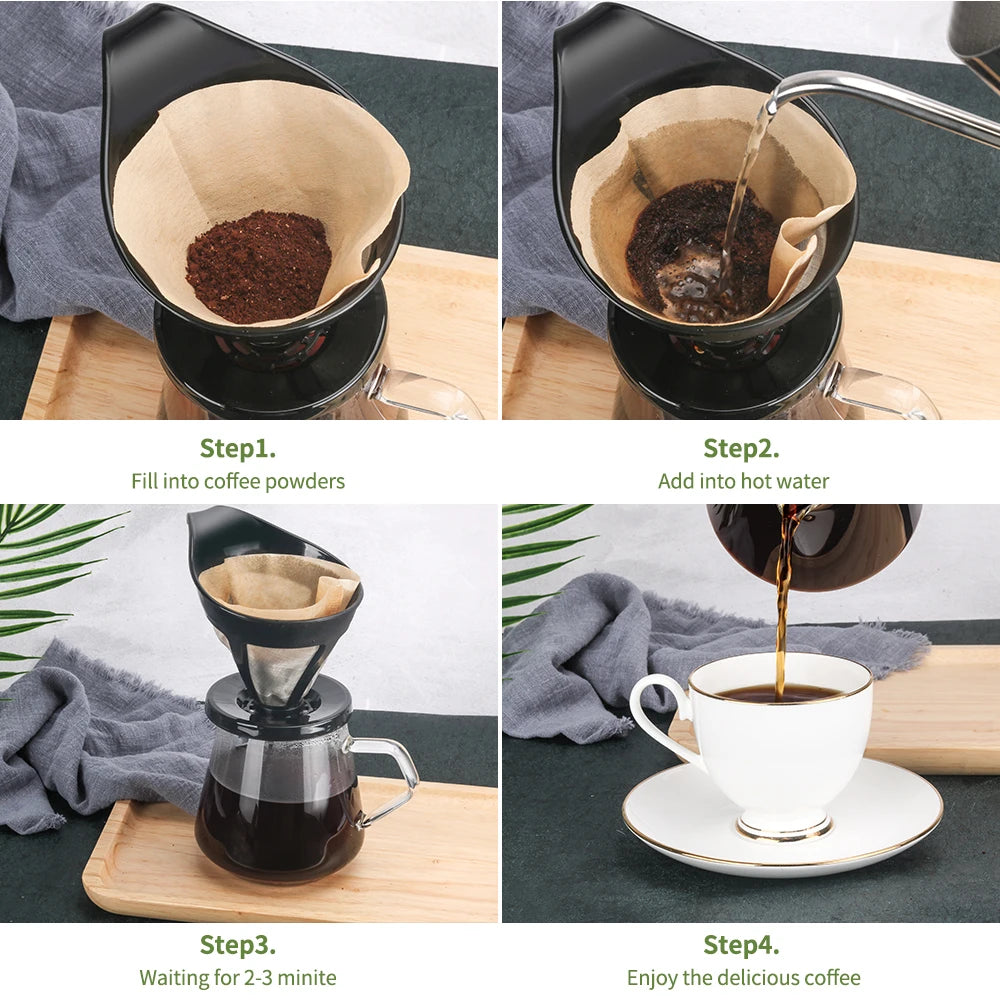 Coffee Dripper Filter Baskets Reusable Cup Style Brewer Tool Handmade Coffee & Tea Maker Americano Coffee Handmade