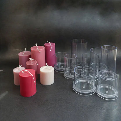 3D Cylinder Pillar Candle Making Moulds DIY Handmade Scented Candle Soap Craft Gift Making Plastic Mould Tools Candle Making Kit