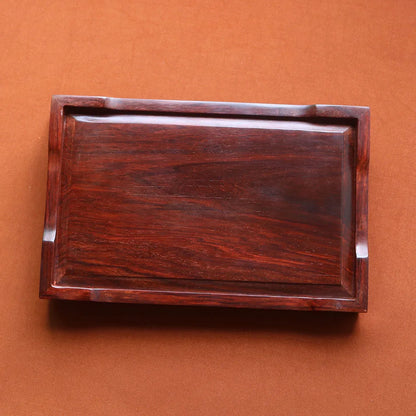 Finest Jewelry Show Tray Authentic Lobular Red Sandalwood Of Indian Decor Houseware Wood Food Plate Carving Artwork