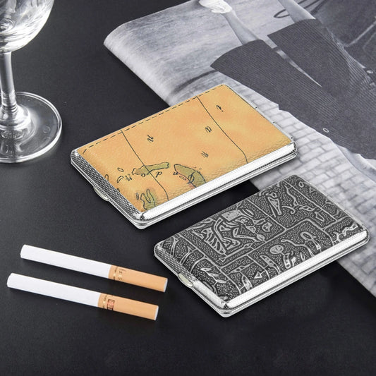 12PCS High-Quality Stainless Steel Cigarette Case with Fashion Leather Finish