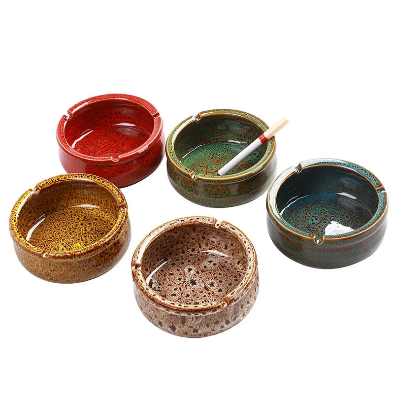 Color glazed ceramic ashtray kiln change glazed ashtray desktop ornaments office housewares