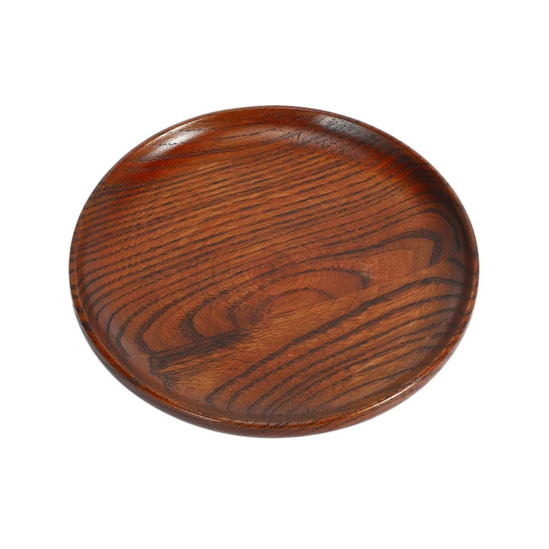 Tableware Household Smooth Wooden Bread Dish Tray Kitchen Utensils Seasoning Plate Round