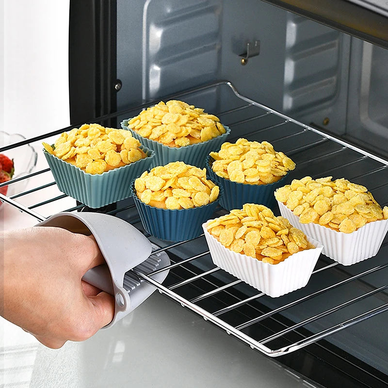 24 Pcs Silicone Muffin Cup Molds, Reusable Non-Stick Muffin Cupcake Baking Molds, Cupcake Liners, Kitchen Baking Gadgets