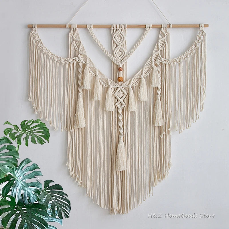 Hand-Woven Macrame Wall Hanging Tapestry