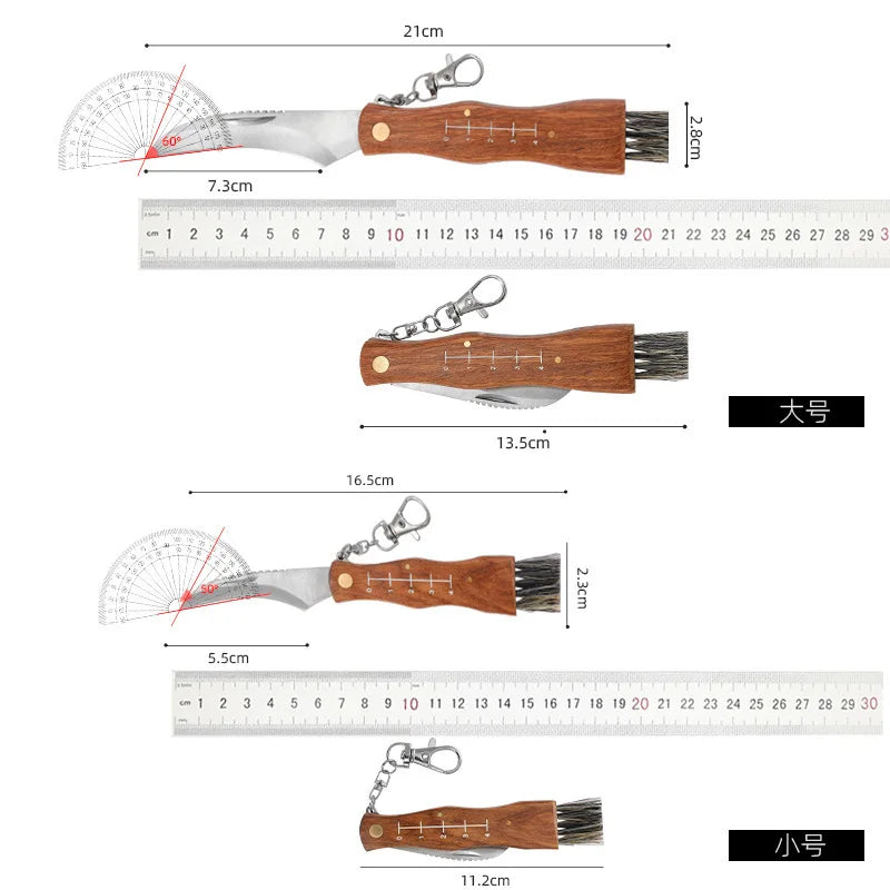 Mini Mushroom Knife Stainless Steel Wooden Handle Sharp Picking Knife Hard Stainless Steel Multifunctional knife to mushrooms