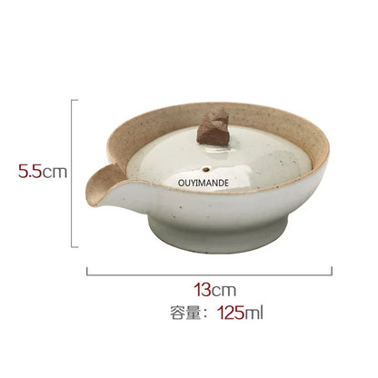 Japanese Stoneware Kung Fu Tea Set Ceramic Gaiwan Bowl Hand Grab Pot Bubble Teapot Manual Kiln Discoloration Glaze Tea Bowl