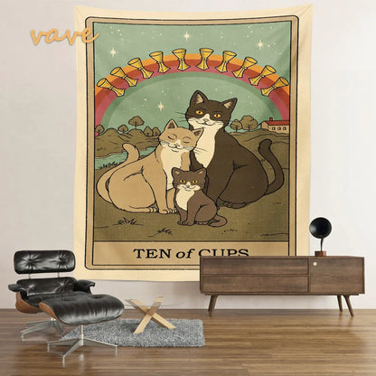 Cat Tarot Card Tapestry