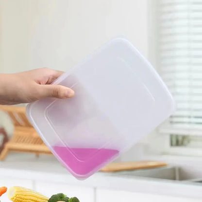 1pc Transparent Four Grid Refrigerator Large Capacity Storage Box Frozen Meat Compartment Food Sub-packed Kitchen Tools