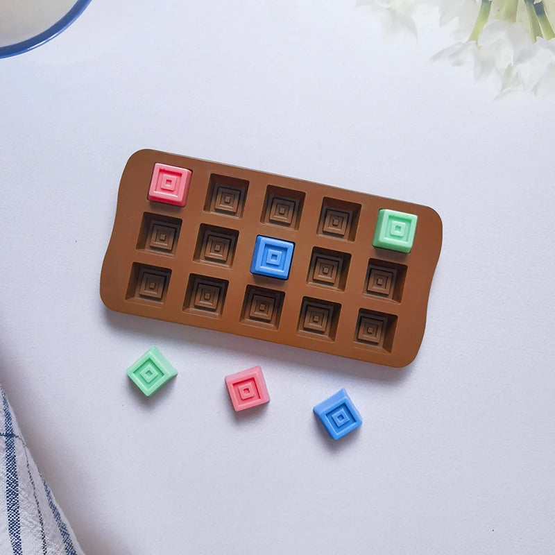 Classical Chocolate Mold Square Candy Gummy Ice Cube Tray Treats Keto Bombs Crayons Wax Melts Kitchen Accessories Baking Items