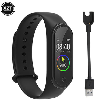 2023 XZT M4 Wristband Sport Fitness Pedometer Color Screen Smart Bracelet Blood Pressure Walk Step Counter Smart Band Watch