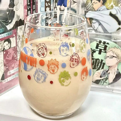 Haikyuu Glass Anime Cartoon Exquisite Drinks Girl Milk Container Kawaii Student Houseware Boy Desktop Ornaments Birthday Gift