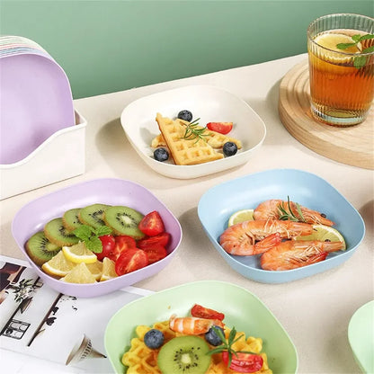 10Pcs Multi-function Spit Bone Dish Household Food Grade Plastic Spit Bone Dish Round Square Set Dining Table Garbage Plate