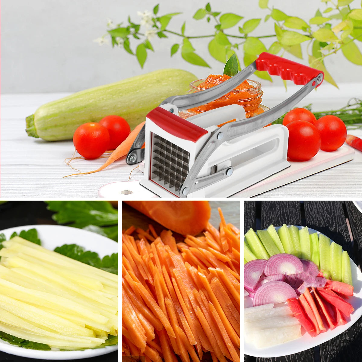 French Fry Cutter - Stainless Steel Potato Slicer