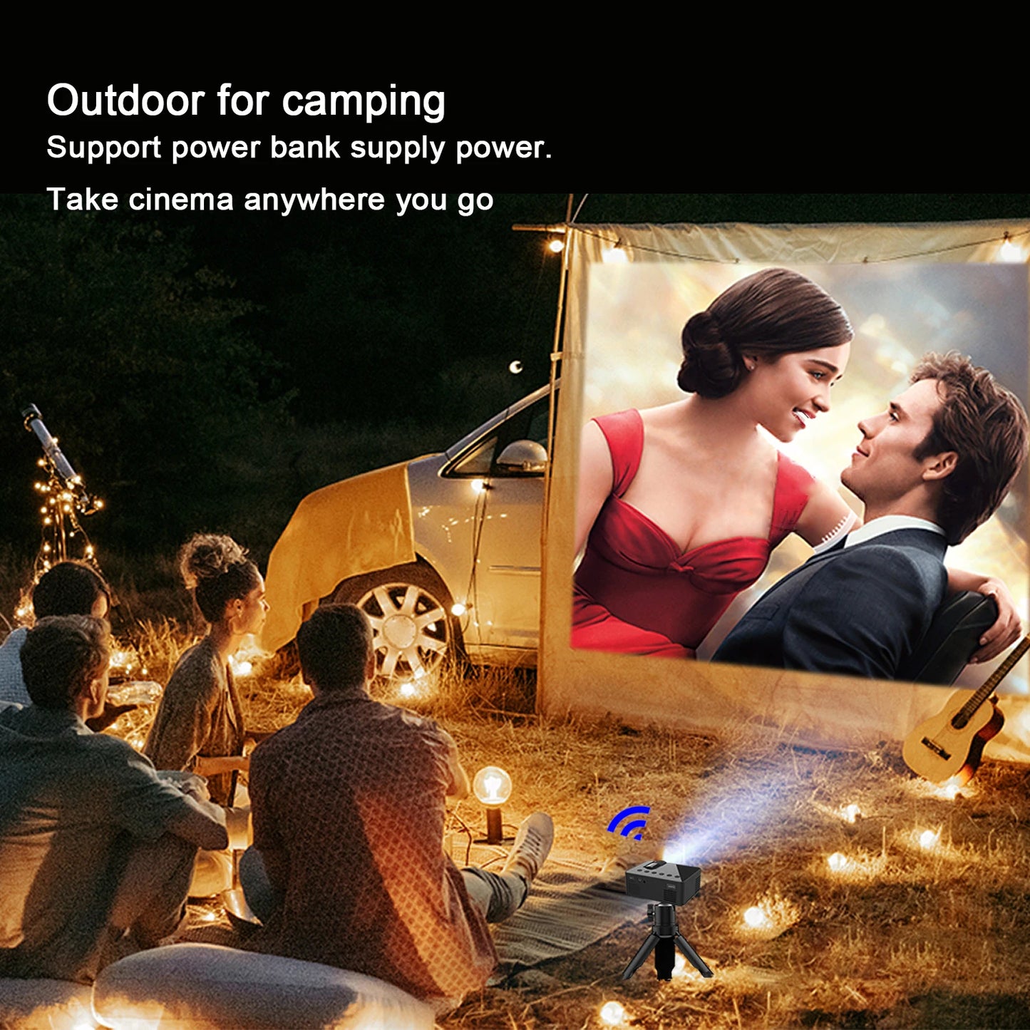 YT100 Mini Projector Mobile Video Wifi Smart Portable Home Theater Wireless Multiscreen for iPhone Android Cinema Kids Gift