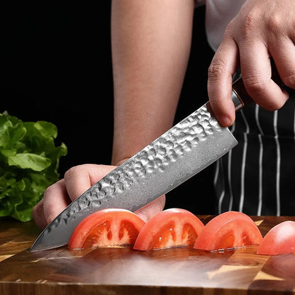 67-storey Damascus kitchen knife Stainless steel Chef's knife Slicing knife with wooden handle Western kitchen knife