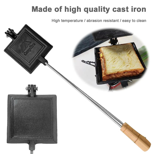 Cast Iron Sandwich Maker Non-Stick Toast Breakfast Machine Double-Sided Sandwich Fry Pan Pancake Maker Bread Toast Kitchen Tool