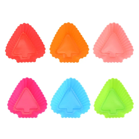 Triangle Christmas Tree-shaped Silicone Cake Cups Kitchen Tart Muffin Cake Pudding Handmade Baking Mold