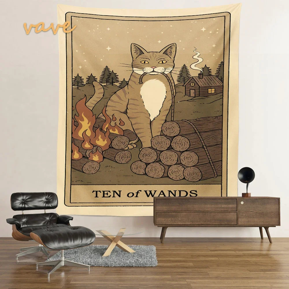 Cat Tarot Card Tapestry