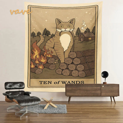 Cat Tarot Card Tapestry