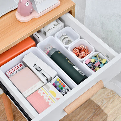 8pcs/set Adjustable Drawer Organizer Box Trays Make Up Cosmetics Sundries Divider Holder Kitchen Bathroom Closet Jewellery Box