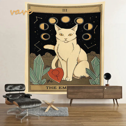 Cat Tarot Card Tapestry