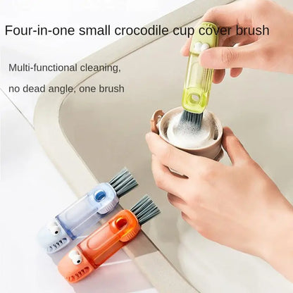 Glass Brush Detail Brush 4 In 1 Crevice Brush Blue Orange Houseware Cleaning Brush Nylon Brush Rotate Switch Brush Green