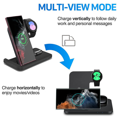 3 in 1 Wireless Charger Station for Samsung S23/S22/S21/Note 20 Z Flip Fold 4/3 Fast Charging Stand for Galaxy Watch 5/Pro Buds