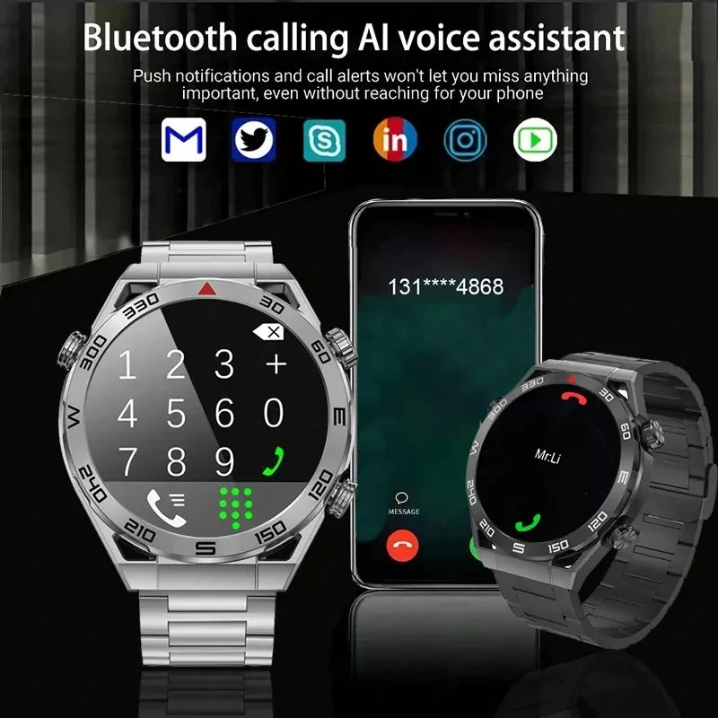 For Huawei Xiaomi NFC Smart Watch Men GPS Tracker AMOLED 454*454 HD Screen Heart Rate ECG+PPG Bluetooth Call SmartWatch 2024 New