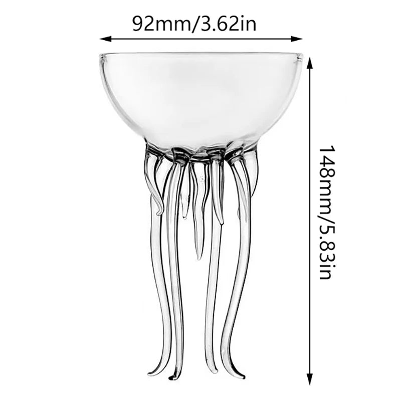 150ml Creative Cocktail Glass Transparent Jellyfish Cup Juice Tall Glass Round Wine Champagne Drink Glassware Bar Restaurant