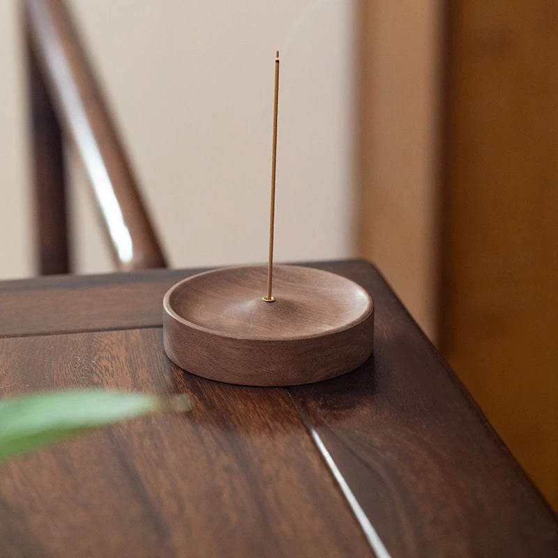 Walnut Incense Burner Tray - Minimalist Ash Catcher