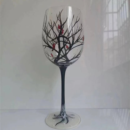 1PC Creative Four Seasons Tree Wine Glass Durable Juice Beer Stem Glass Elegant Glassware for White Wine Red Wine or Cocktails