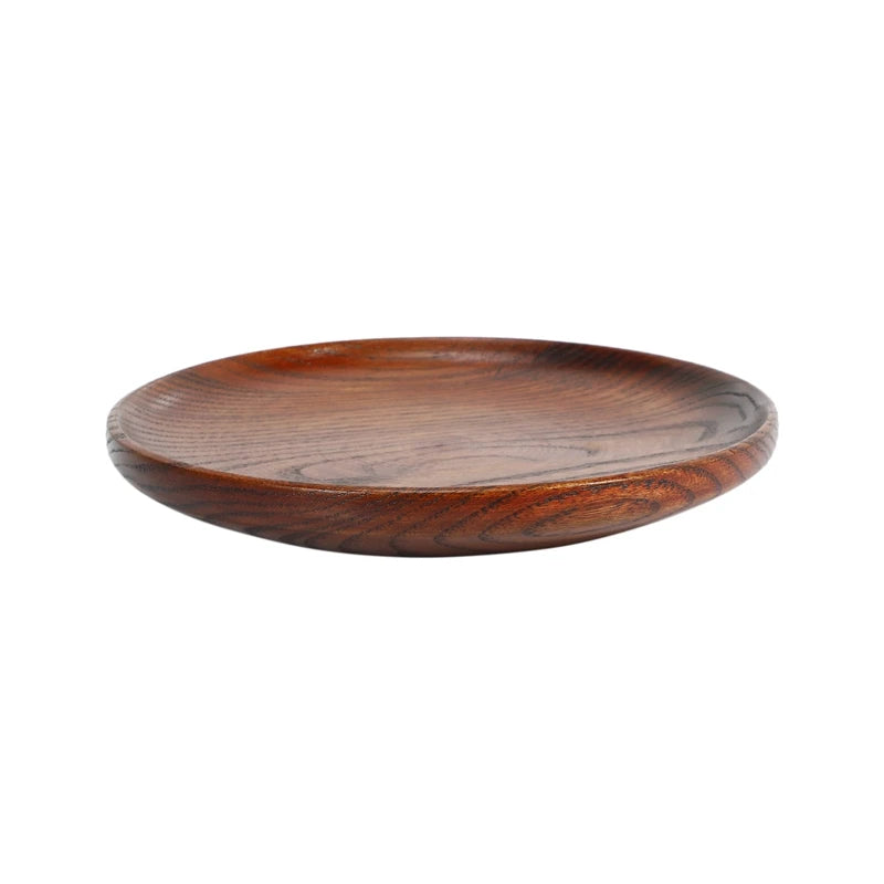 Tableware Household Smooth Wooden Bread Dish Tray Kitchen Utensils Seasoning Plate Round