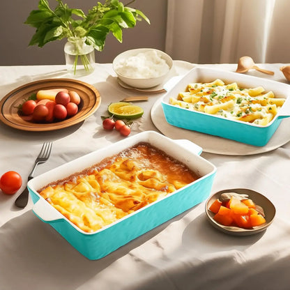 Casserole Dishes for Oven Lasagna Pan Deep Baking Pan Ceramic Bakeware Set for Cooking, Kitchen, Cake Dinner