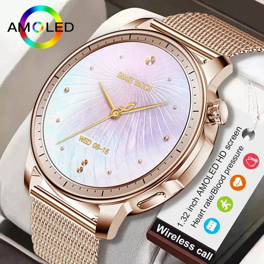 2024 New Fashion Smart Watch Women AMOLED HD Screen Sports Tracker Health Monitoring IP67 Waterproof Bluetooth Call smart watchs