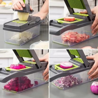 Multifunctional Vegetable Chopper Handle-Slicer-Dicer-Cut 14/16 in 1 Kitchen Items Cocina