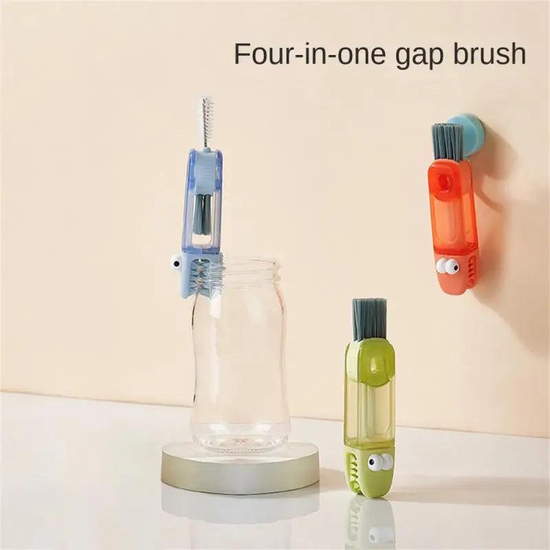 Glass Brush Detail Brush 4 In 1 Crevice Brush Blue Orange Houseware Cleaning Brush Nylon Brush Rotate Switch Brush Green