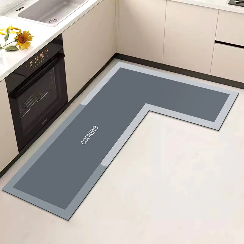 Super Absorbent Non-Slip L-Shaped Kitchen Mat