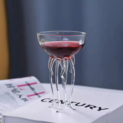 150ml Creative Cocktail Glass Transparent Jellyfish Cup Juice Tall Glass Round Wine Champagne Drink Glassware Bar Restaurant