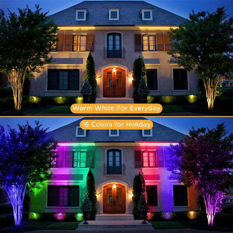 2pcs Aesyzo RGBW Landscape Lighting – Illuminate Your Outdoor Space!