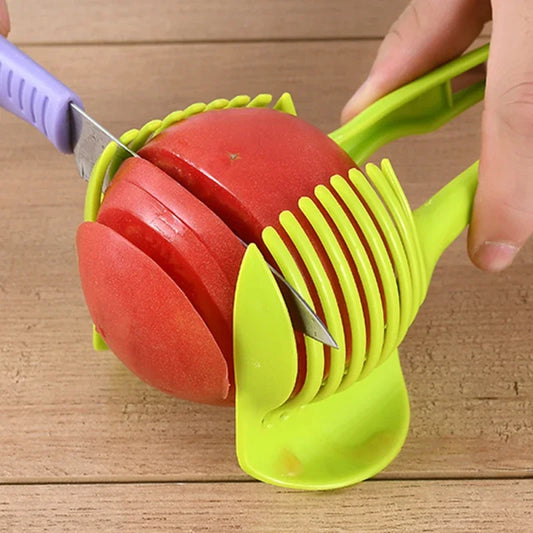 Handheld Tomato Slicer & Fruit Cutting Gadget – Your Essential Kitchen Helper