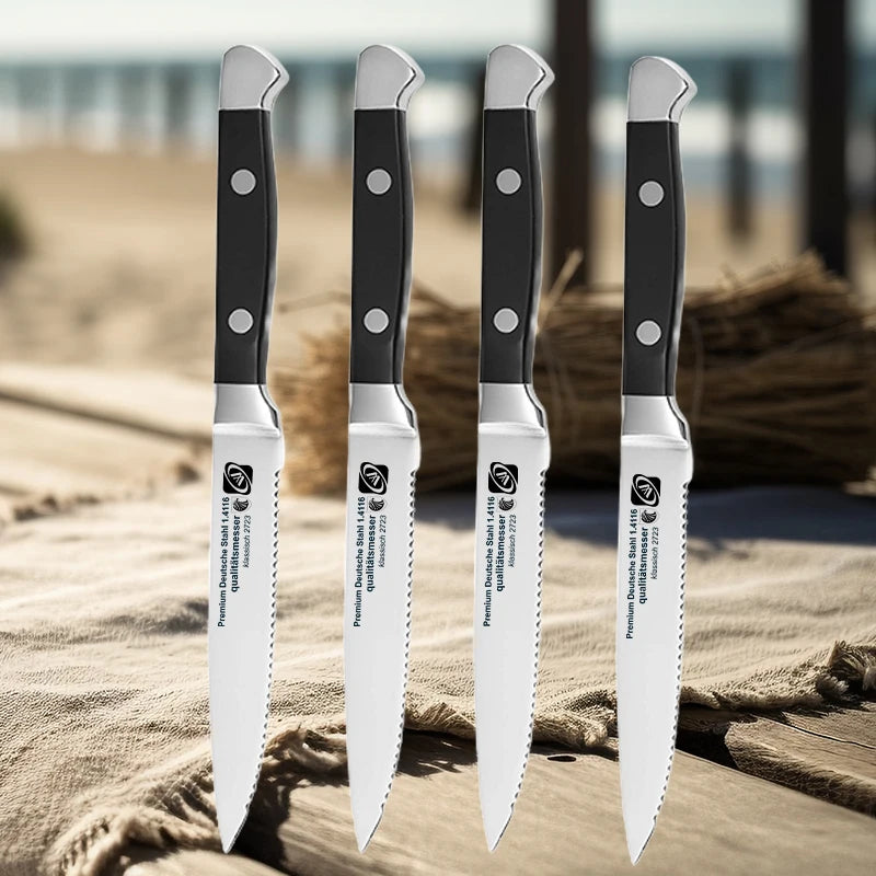 4/6/8p Steak Knife Set Stainless Steel Highly Polished Handles Outdoor Barbecue Tourist Facas De Cozinha CuteloTool Steak Knives