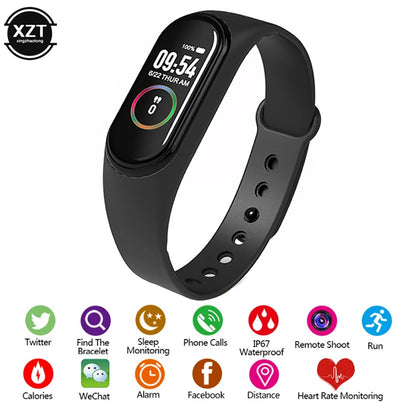 2023 XZT M4 Wristband Sport Fitness Pedometer Color Screen Smart Bracelet Blood Pressure Walk Step Counter Smart Band Watch