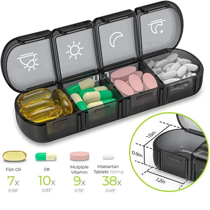 7-Day Weekly Pill Box - Portable Medication Organizer for All Ages