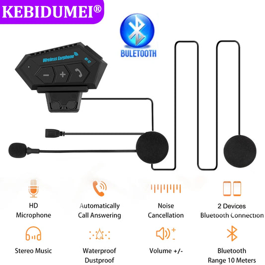 Helmet Headset Bluetooth Motorcycle Helmet Headphone BT12 Wireless Moto Earphone HandsFree Call Waterproof 500mAh Headset