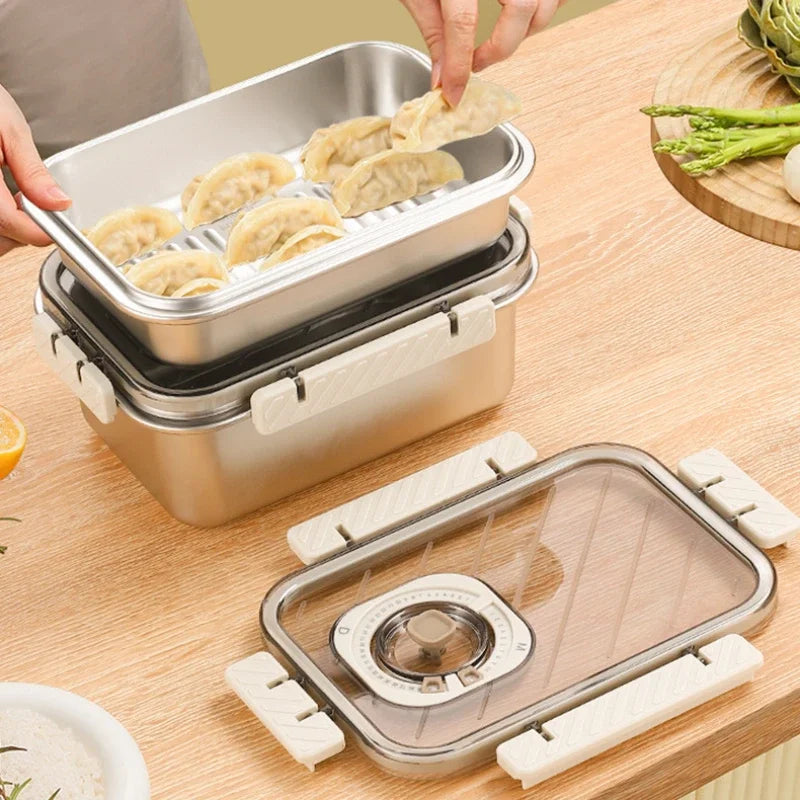 Sealed Dumpling Box Kitchen Housewares Special Freezer Box for Refrigerator Food Keeper Visible Cover Kitchen Storage Containers