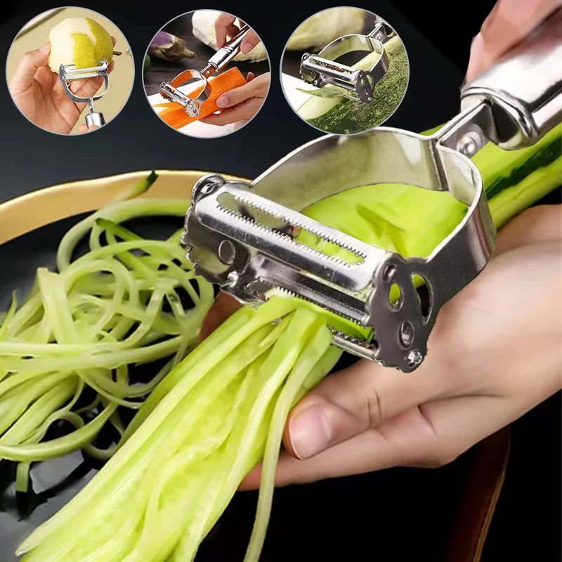 Stainless Steel Vegetable Peeler and Slicer 2x1