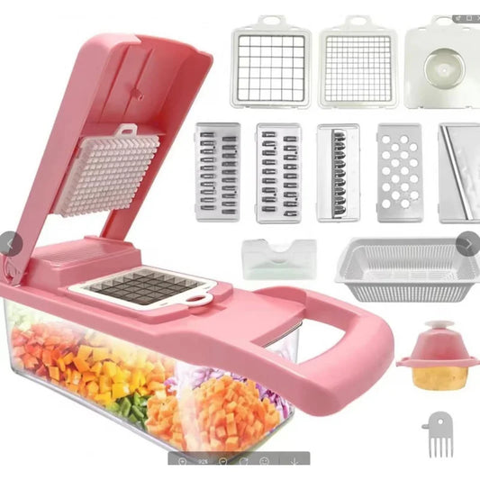 14pcs Kitchen vegetable cutter Multi-functional home vegetable cutter Potato cutter slicer Salad dicer Grater