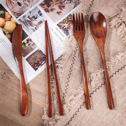 Wooden Knife and Fork Set Porcelain Tea Plate of Kitchen Pots Ceramic Plates Dinner Earthware Dishes Sets Device Cookware Spoon